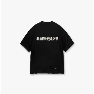Represent Black Floral Initial T-Shirt