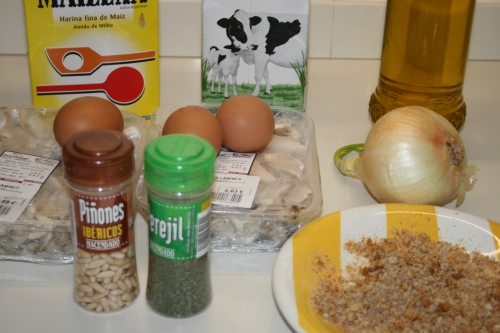 01. Ingredientes del pastel de setas fitness