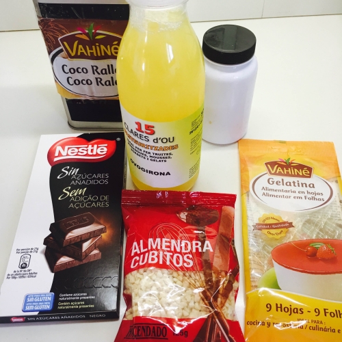 01. Ingredientes para mousse de chocolate y coco en blog de recetas fitness