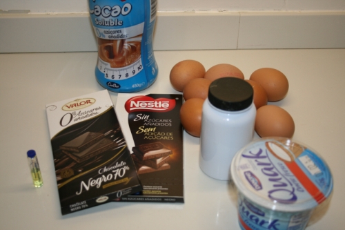 01. Ingredientes tronco de chocolate sin harinas ni azúcares añadidos en blog de recetas fitness