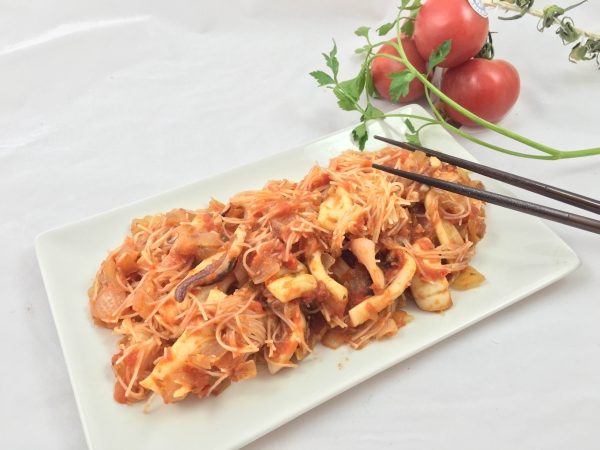 09. calamares en su salsa y fideos chinos en blog de recetas fitness